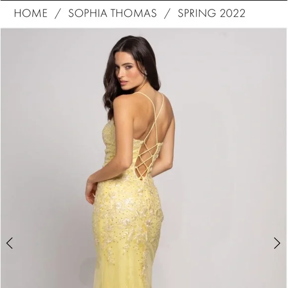 Sophia Thomas Designs | Dresses | Sophia Thomas Designs Prom Dress Pale  Yellow | Poshmark